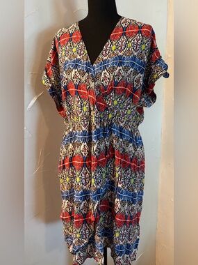 love, Fire Multicolor Printed V-Neck Dress